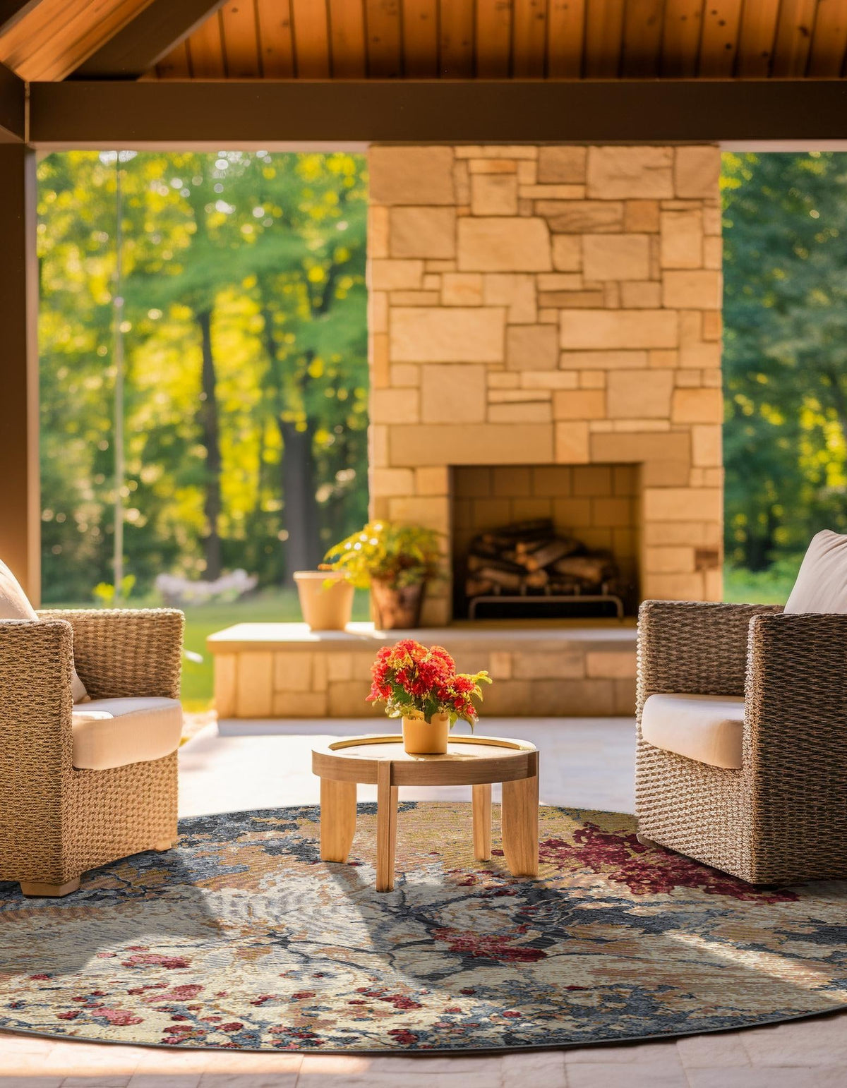 Urban Terrace Collection Area Rug -  Alcove Round Multi  lifestyle 38