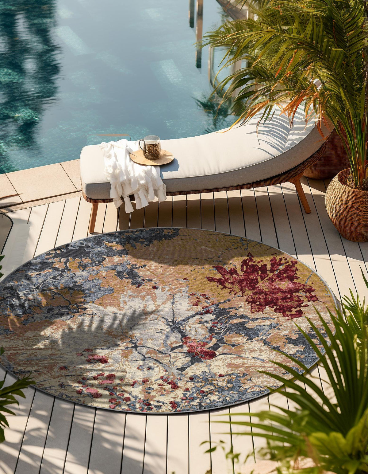 Urban Terrace Collection Area Rug -  Alcove Round Multi  lifestyle 44