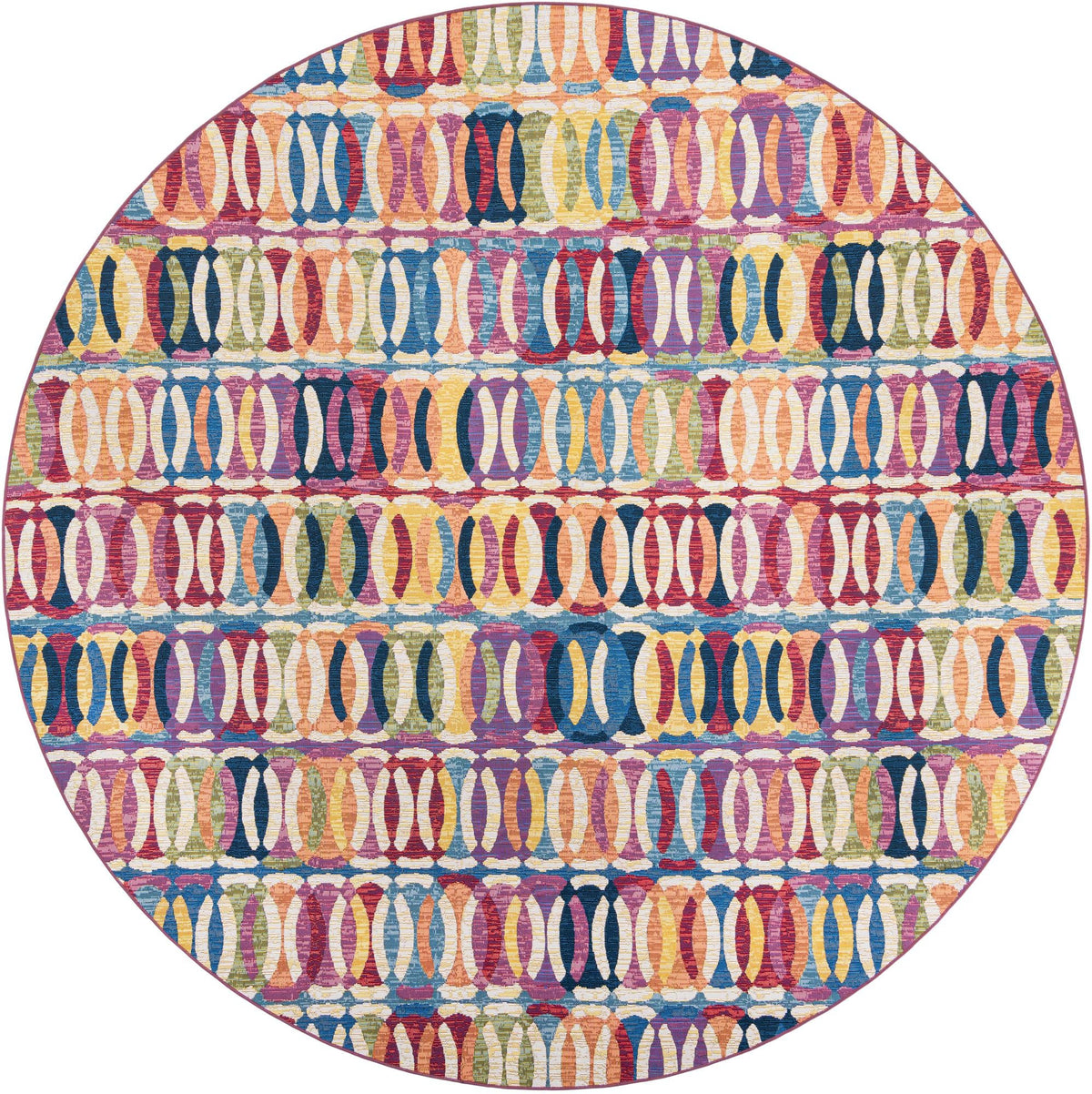 Urban Terrace Collection Area Rug -  Boardwalk Round Multi  lifestyle 20