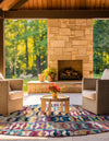 Urban Terrace Collection Area Rug -  Boardwalk Round Multi  lifestyle 32