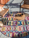 Urban Terrace Collection Area Rug -  Boardwalk Round Multi  lifestyle 41