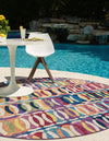 Urban Terrace Collection Area Rug -  Boardwalk Round Multi  lifestyle 44