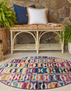 Urban Terrace Collection Area Rug -  Boardwalk Round Multi  lifestyle 50