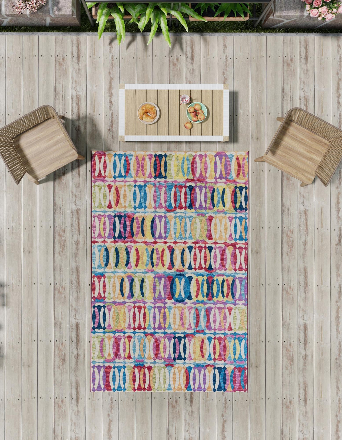 Urban Terrace Collection Area Rug -  Boardwalk Rectangle Multi  lifestyle 15