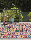 Urban Terrace Collection Area Rug -  Boardwalk Square Multi  lifestyle 31