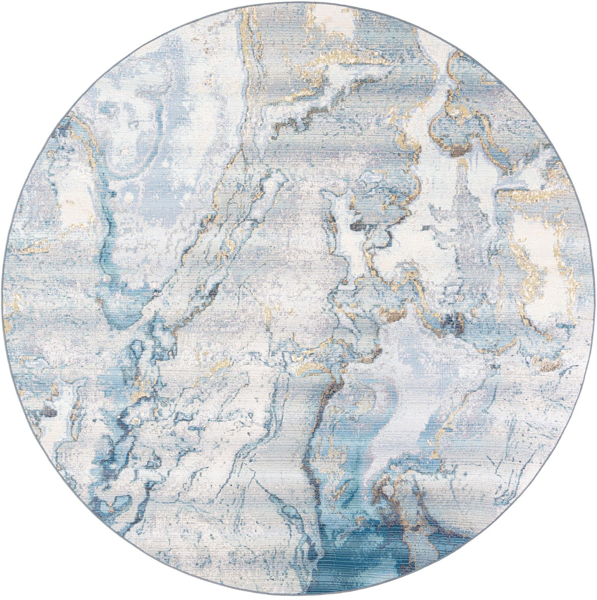 Urban Terrace Collection Area Rug -  Vertex Round Blue and Ivory  lifestyle 20