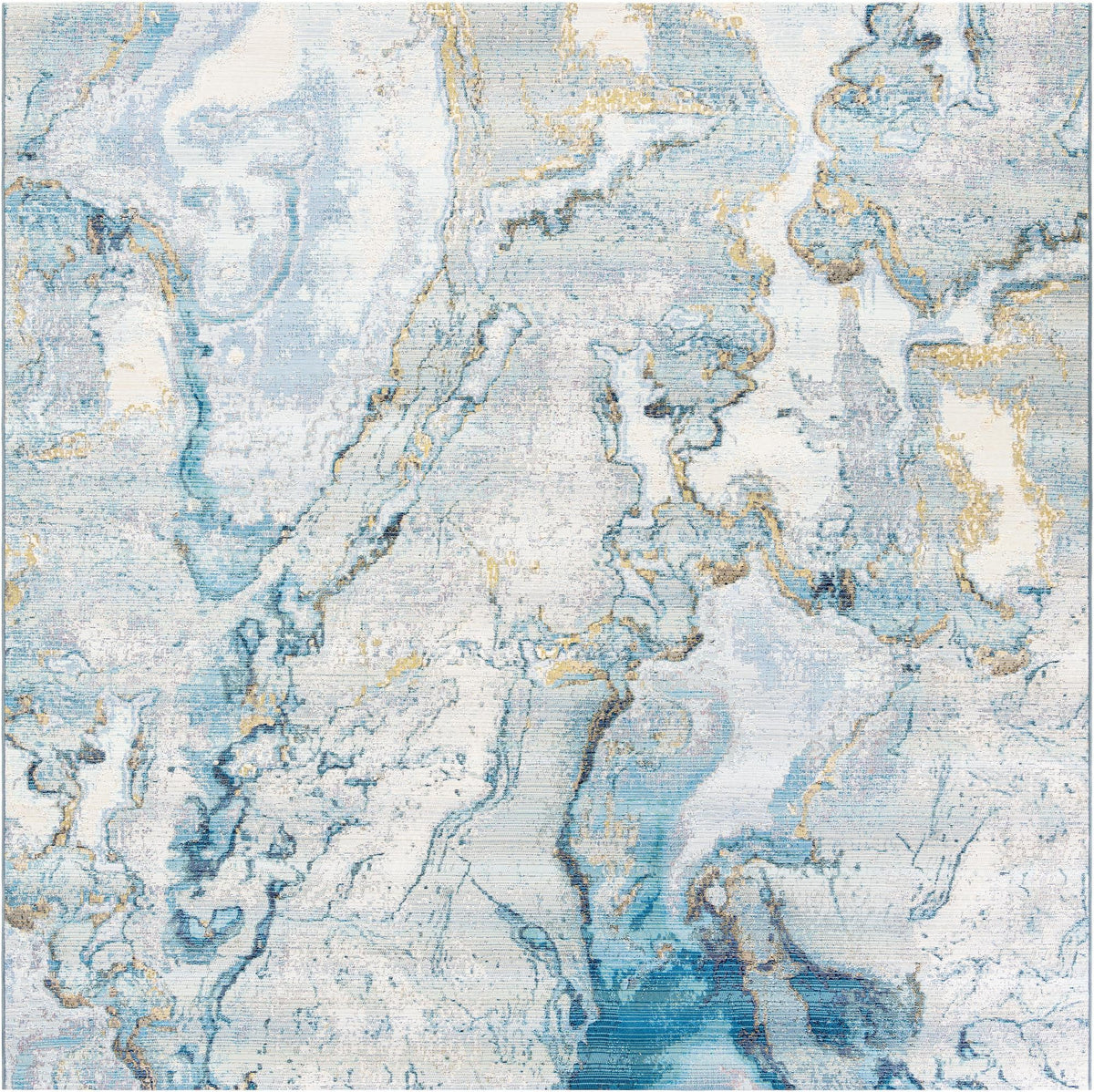 Urban Terrace Collection Area Rug -  Vertex Square Blue and Ivory  lifestyle 22