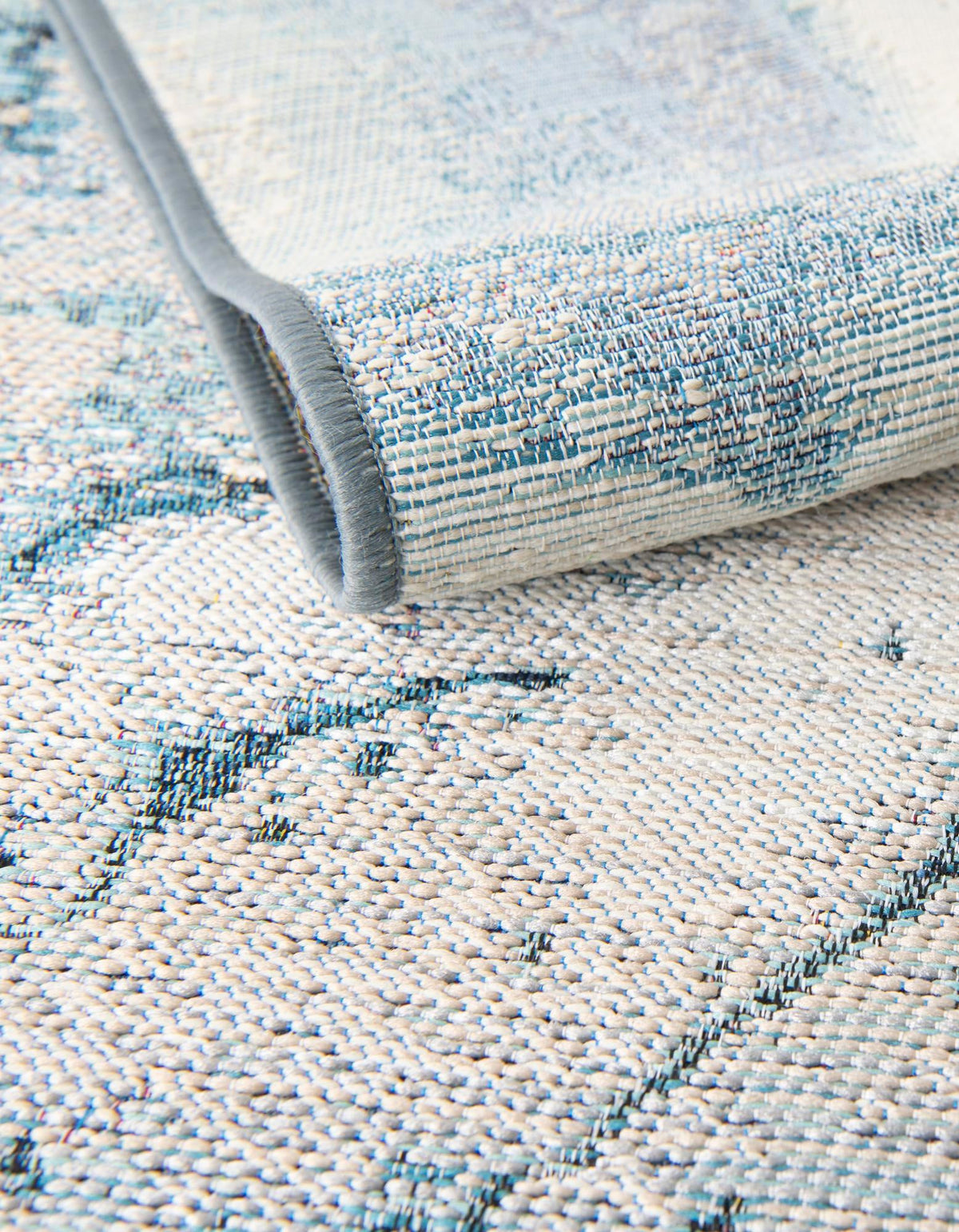 Urban Terrace Collection Area Rug -  Vertex Rectangle Blue and Ivory  lifestyle 6