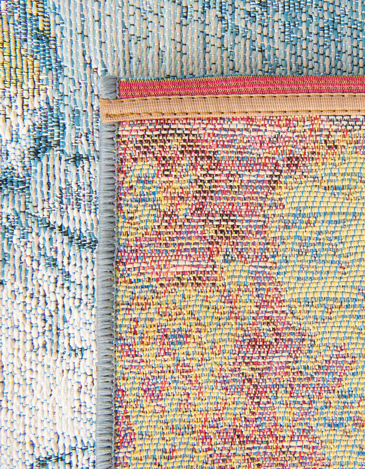 Urban Terrace Collection Area Rug -  Vertex Rectangle Blue and Ivory  lifestyle 9