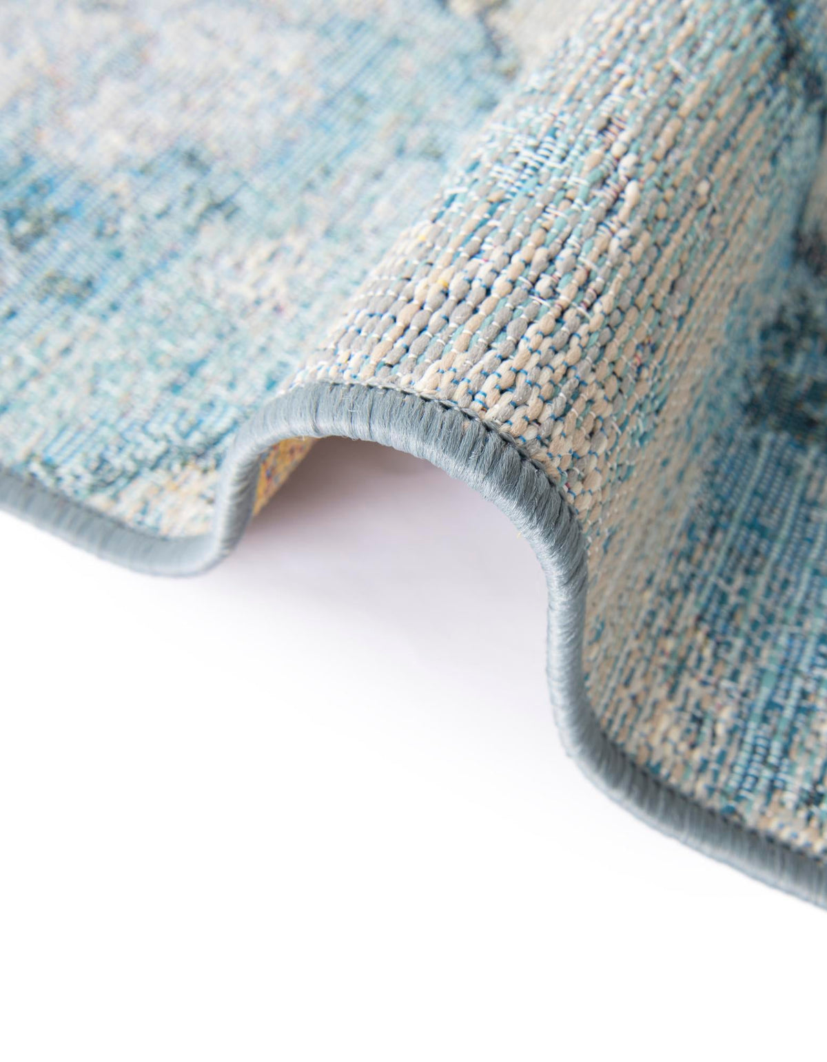 Urban Terrace Collection Area Rug -  Vertex Rectangle Blue and Ivory  lifestyle 10