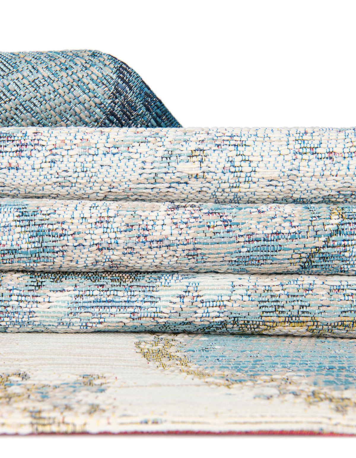 Urban Terrace Collection Area Rug -  Vertex Rectangle Blue and Ivory  lifestyle 14