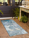 Urban Terrace Collection Area Rug -  Vertex Runner Blue and Ivory  lifestyle 51