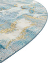 Urban Terrace Collection Area Rug -  Vertex Round Blue and Ivory  lifestyle 59
