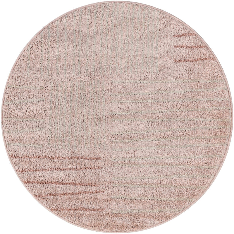 Charleston Elegance Collection Area Rug - Magnolia Round Pink Main