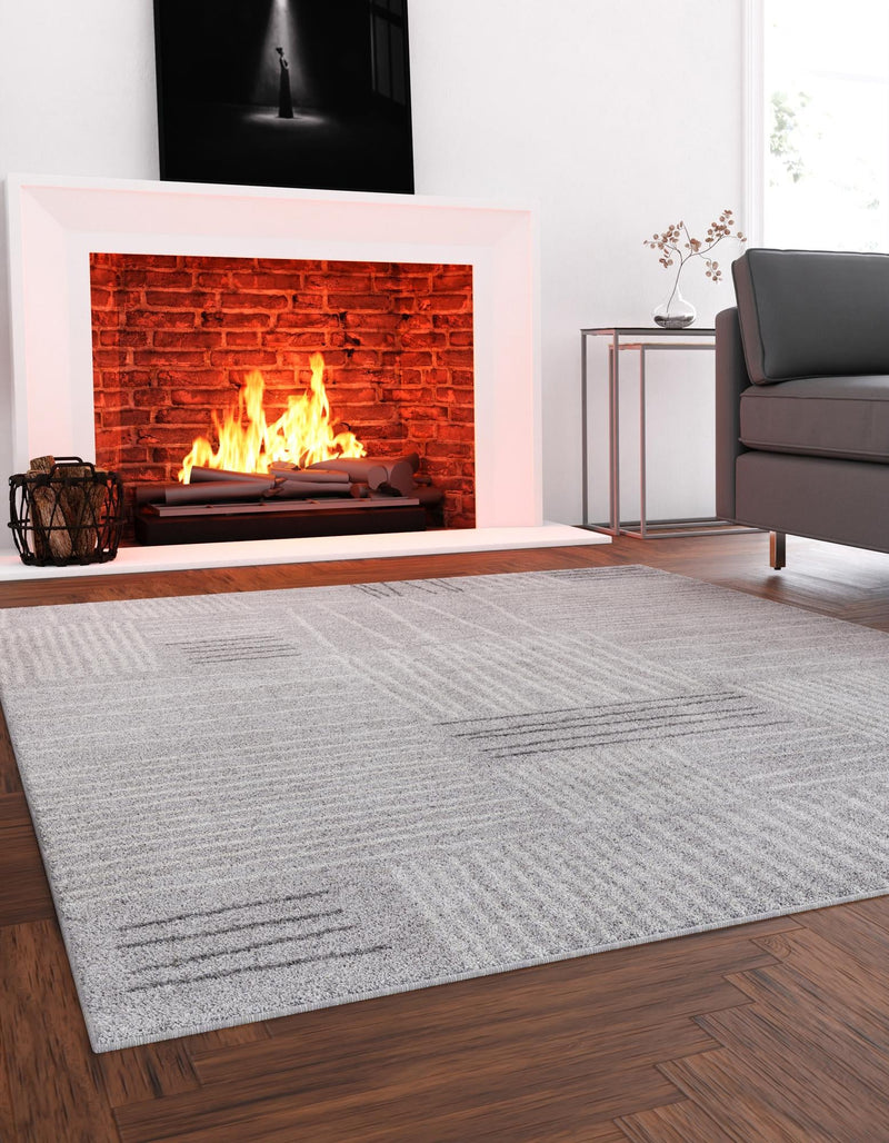Charleston Elegance Collection Area Rug - Magnolia Rectangle Gray  lifestyle 2