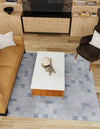 Charleston Elegance Collection Area Rug -  Palmetto Square Light Blue  lifestyle 69