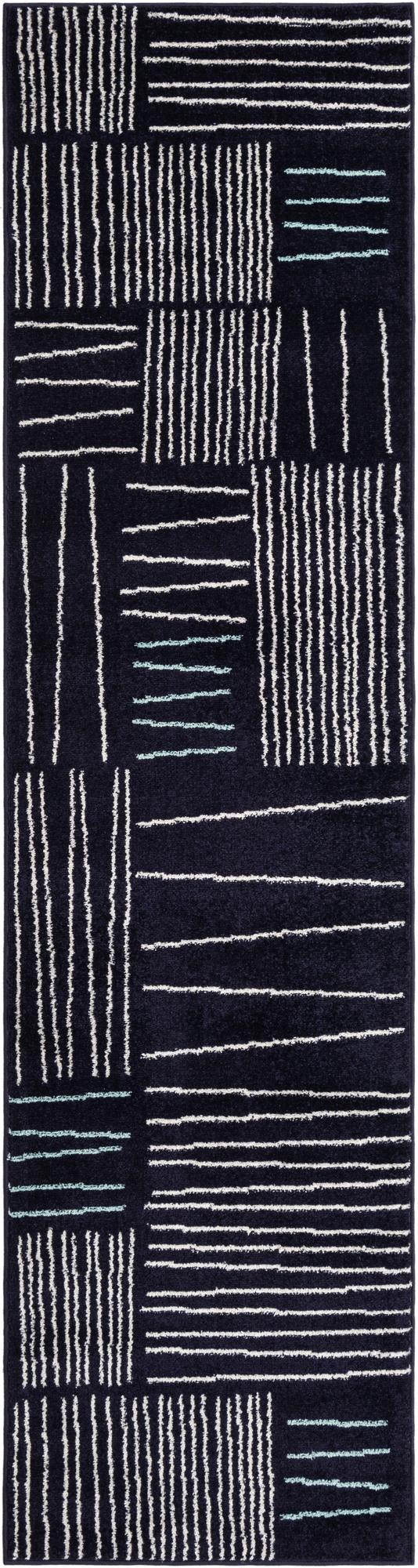 Charleston Elegance Collection Area Rug - Magnolia Runner Navy Blue  lifestyle 82