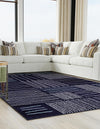 Charleston Elegance Collection Area Rug - Magnolia Rectangle Navy Blue  lifestyle 3
