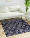 Charleston Elegance Collection Area Rug -  Palmetto Square Navy Blue  lifestyle 0
