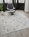 Charleston Elegance Collection Area Rug -  Palmetto Square Gray  lifestyle 71