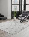 Charleston Elegance Collection Area Rug -  Palmetto Square Gray  lifestyle 83