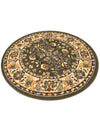 Isfahan Elegance Collection Area Rug - Naghsh-e Jahan (Green) Round Green  lifestyle 68