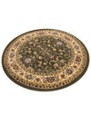 Isfahan Elegance Collection Area Rug - Naghsh-e Jahan (Green) Round Green  lifestyle 71
