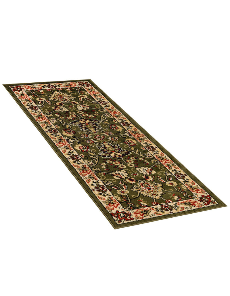 Isfahan Elegance Collection Area Rug - Naghsh-e Jahan (Green) Runner Green  lifestyle 80