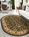 Isfahan Elegance Collection Area Rug - Naghsh-e Jahan (Green) Oval Green  lifestyle 62