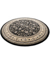 Isfahan Elegance Collection Area Rug - Naghsh-e Jahan (Black) Round Black  lifestyle 36