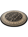 Isfahan Elegance Collection Area Rug - Naghsh-e Jahan (Black) Round Black  lifestyle 37