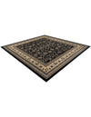 Isfahan Elegance Collection Area Rug - Naghsh-e Jahan (Black) Square Black  lifestyle 67