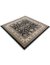 Isfahan Elegance Collection Area Rug - Naghsh-e Jahan (Black) Square Black  lifestyle 68