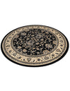 Isfahan Elegance Collection Area Rug - Naghsh-e Jahan (Black) Round Black  lifestyle 38
