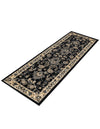 Isfahan Elegance Collection Area Rug - Naghsh-e Jahan (Black) Runner Black  lifestyle 62
