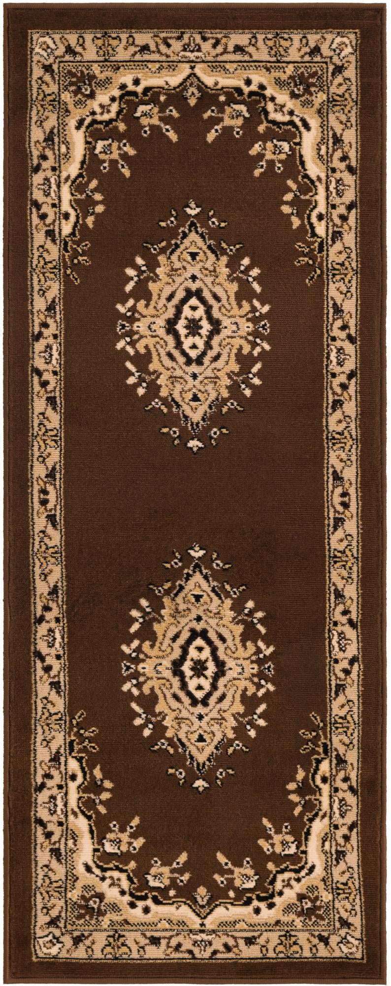 Tabriz Tapestry Collection Area Rug - Azerbaijan (Brown) Runner Brown  lifestyle 42