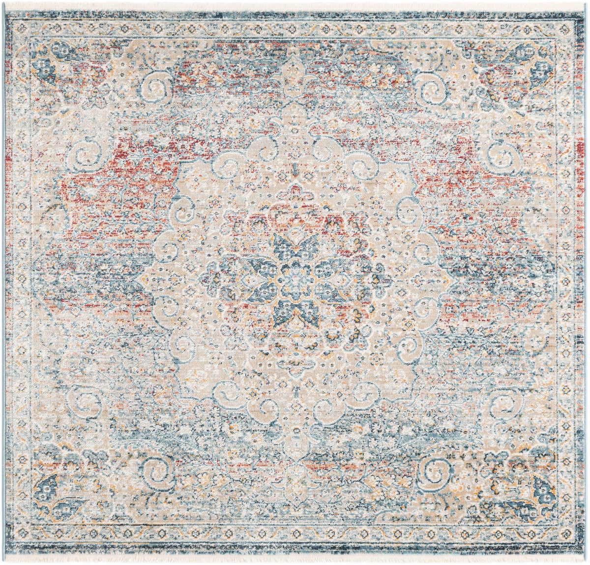 Coastal Haven Collection Area Rug - Seabreeze (Multi) Square Multi  lifestyle 18