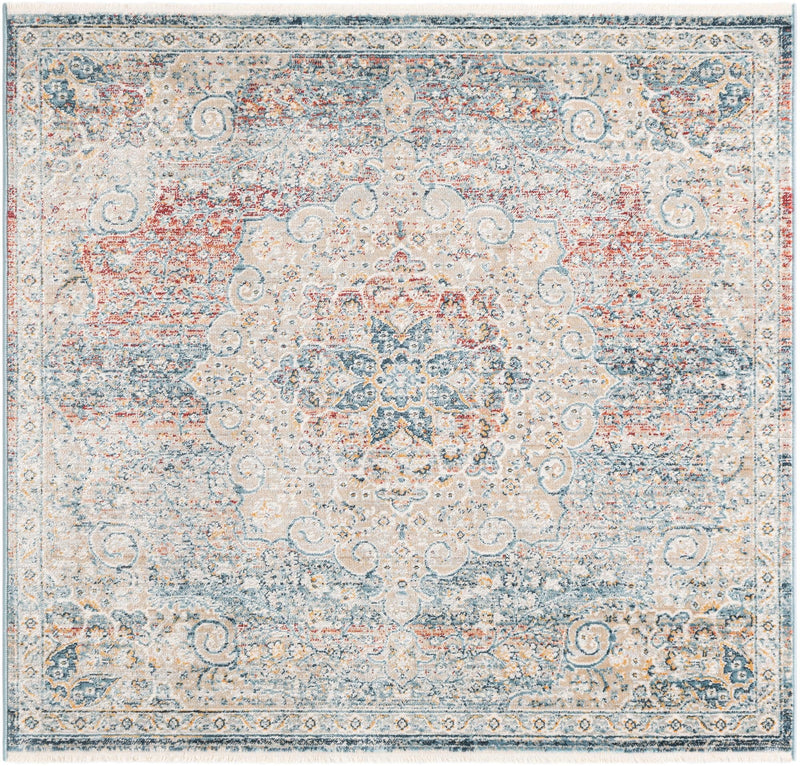 Coastal Haven Collection Area Rug - Seabreeze (Multi) Square Multi  lifestyle 18