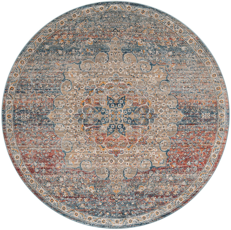 Coastal Haven Collection Area Rug - Seabreeze (Multi) Round Multi  lifestyle 25
