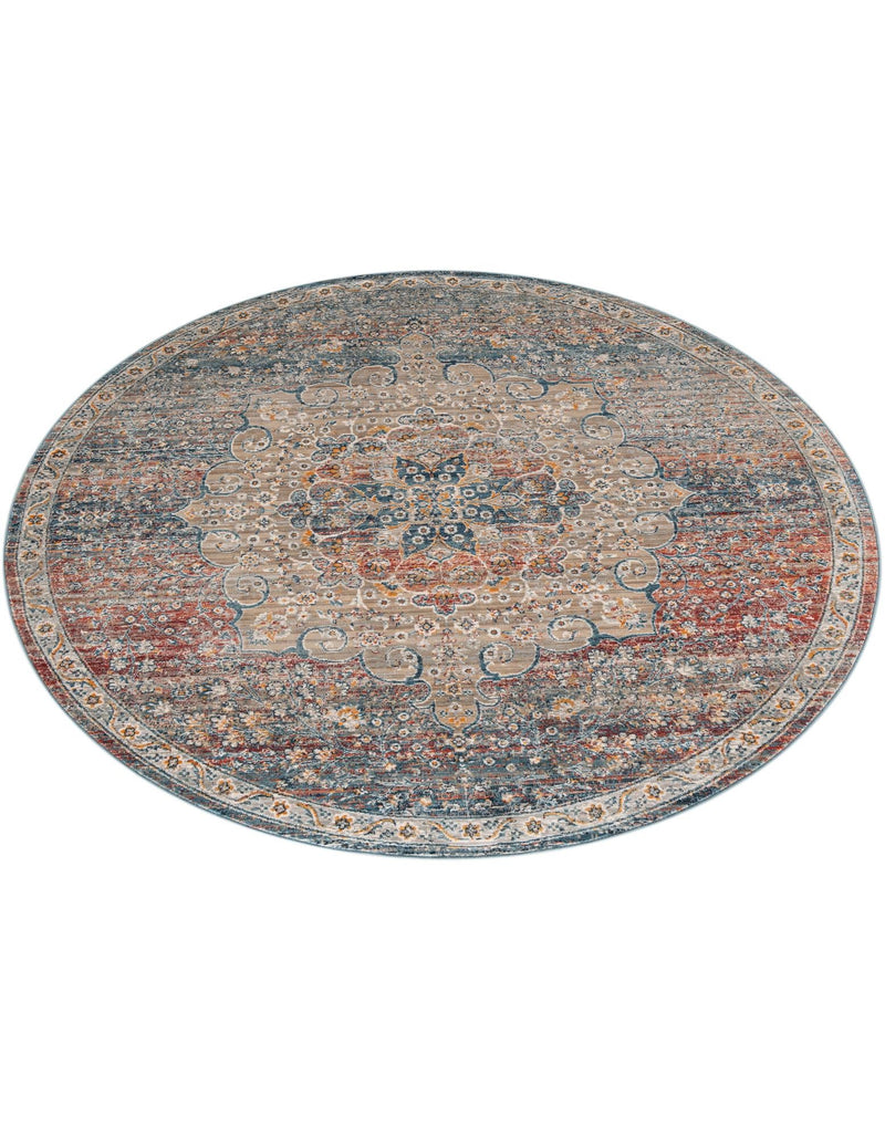 Coastal Haven Collection Area Rug - Seabreeze (Multi) Round Multi  lifestyle 27