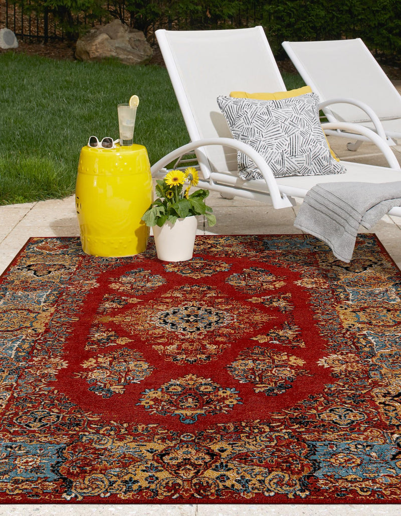 Patio Elegance Collection Area Rug -  Terrace Rectangle Antique Red  lifestyle 3