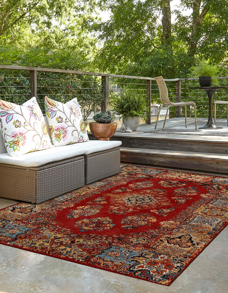 Patio Elegance Collection Area Rug -  Terrace Rectangle Antique Red  lifestyle 4