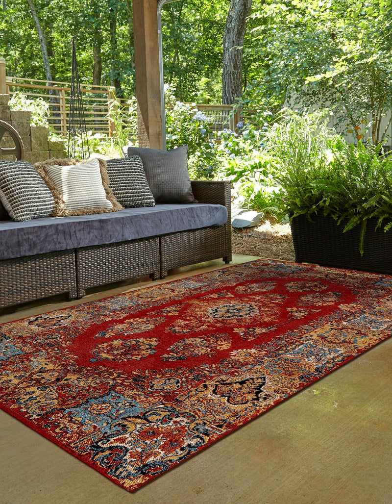 Patio Elegance Collection Area Rug -  Terrace Rectangle Antique Red  lifestyle 6