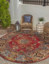 Patio Elegance Collection Area Rug -  Terrace Round Antique Red  lifestyle 31