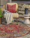 Patio Elegance Collection Area Rug -  Terrace Round Antique Red  lifestyle 37