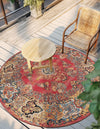 Patio Elegance Collection Area Rug -  Terrace Round Antique Red  lifestyle 46