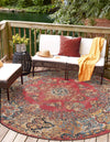 Patio Elegance Collection Area Rug -  Terrace Round Antique Red  lifestyle 49