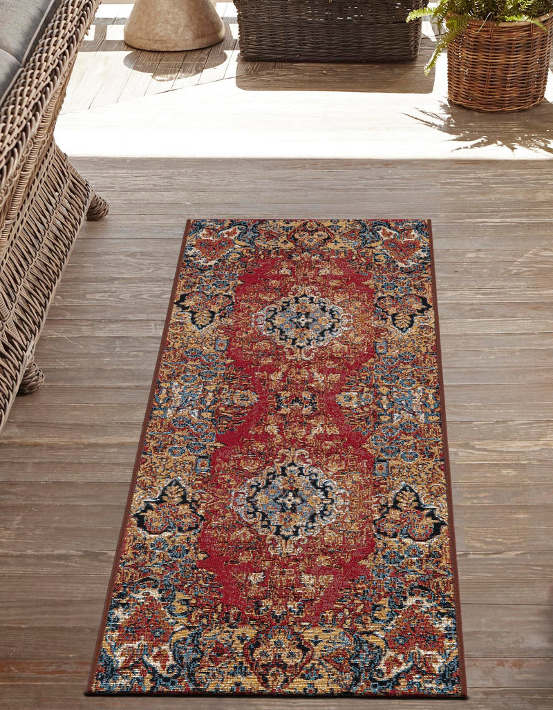 Patio Elegance Collection Area Rug -  Terrace Runner Antique Red  lifestyle 47
