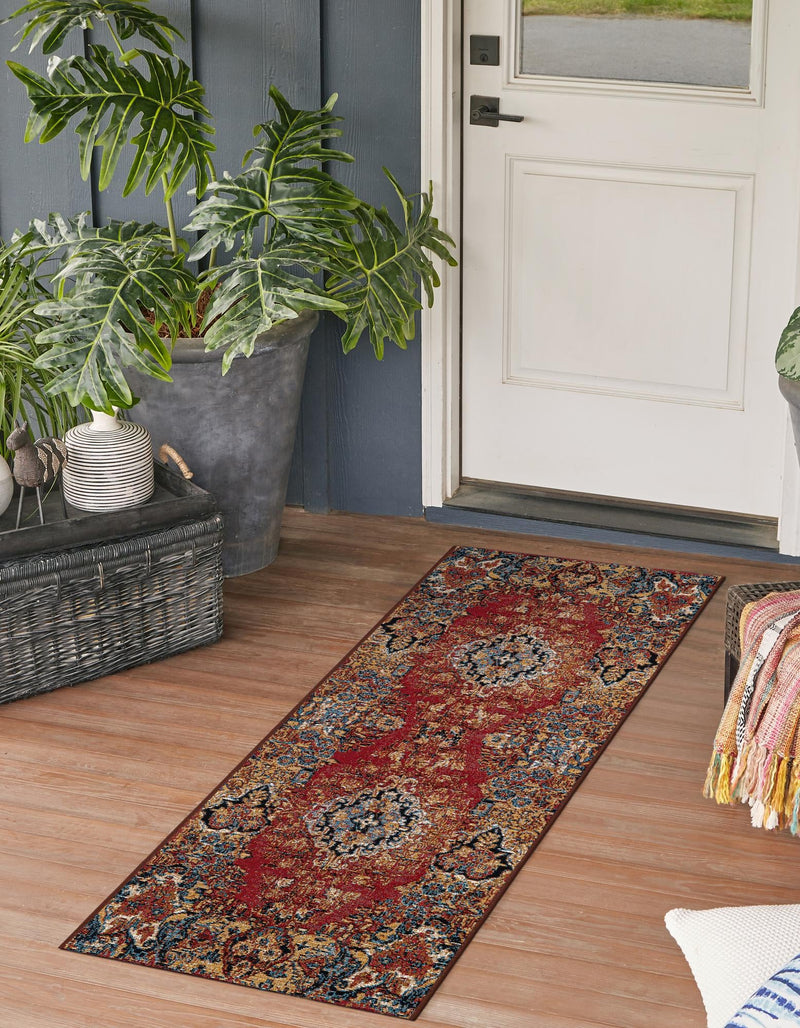 Patio Elegance Collection Area Rug -  Terrace Runner Antique Red  lifestyle 53