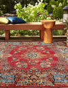 Patio Elegance Collection Area Rug -  Terrace Square Antique Red  lifestyle 30